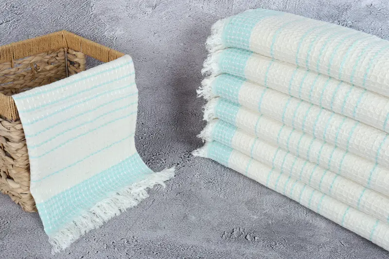 Personalized Wedding Gift For Couple, 40x20 Cotton Waffle Towel, Custom Hand Towel, Organic Towel, Wedding Favors, Summer Towel, Personalized Gift - 3