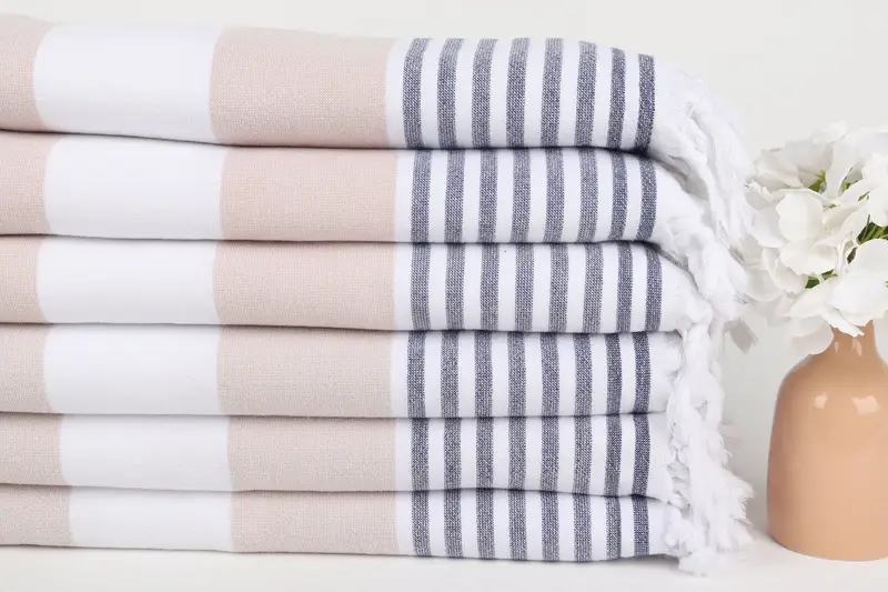 Bridal Shower Favors, Merry Christmas Gifts, Wedding Towel, 68x36 Cotton Striped Terry Towel, Sand-free towel, Travel towel, Turkish Towel Monogram - 3