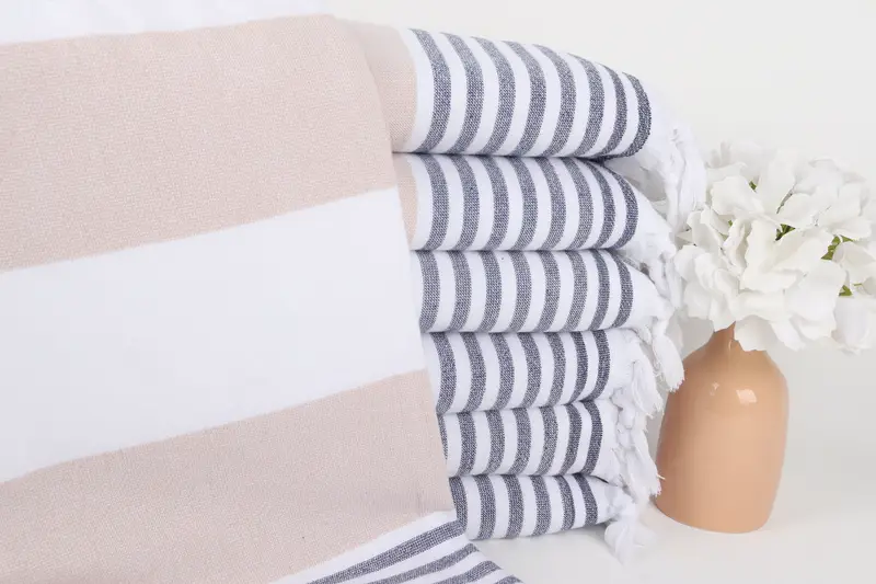 Bridal Shower Favors, Merry Christmas Gifts, Wedding Towel, 68x36 Cotton Striped Terry Towel, Sand-free towel, Travel towel, Turkish Towel Monogram - 1