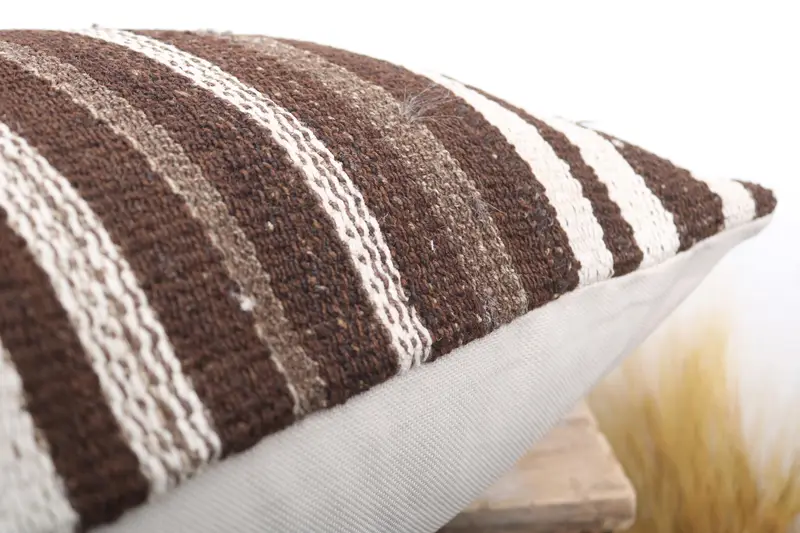 Antique Pillows, Knitted Cushion Case, Throw Kilim Pillow, Pillow, 20x20 Brown Cushion, Wholesale Cushion Cover, Vintage Kilim Throw Pillow - 6