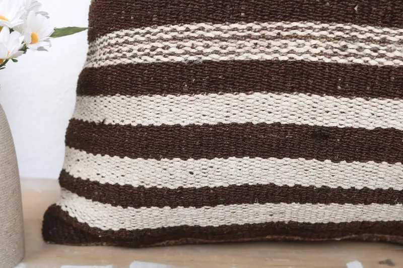 Antique Pillows, Knitted Cushion Case, Throw Kilim Pillow, Pillow, 20x20 Brown Cushion, Wholesale Cushion Cover, Vintage Kilim Throw Pillow - 3