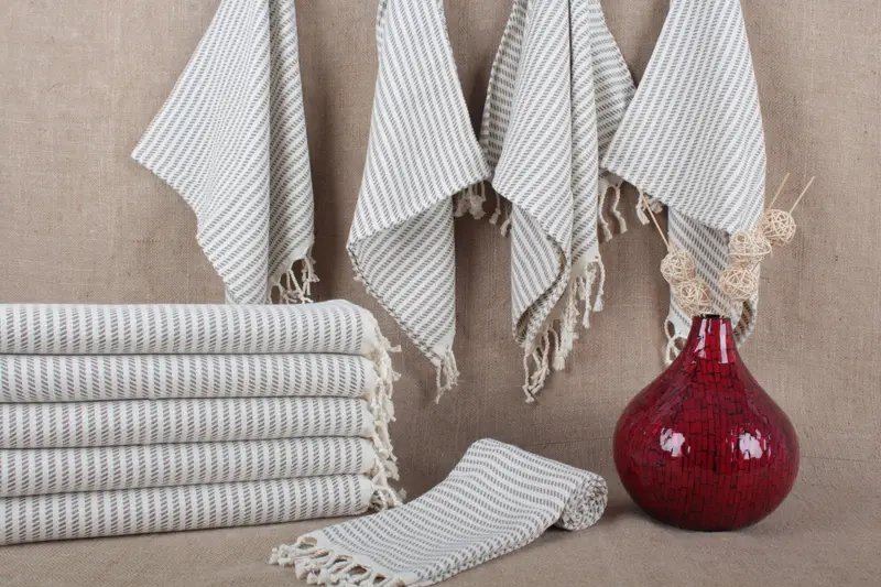 Paño de cocina turco pequeño Peshkir de lunares, 18 x 36 pulgadas