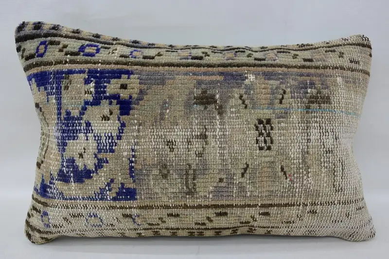 Vintage Beige Cushion Case, 12x20 inch Antique Cushion Cover - 1