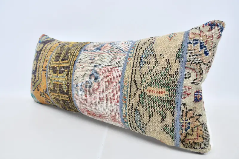 Garden Pillow, Antique Pillows, Vintage Kilim Throw Pillow, Ottoman Cushion Cover, 16x36 Orange Cushion, Pillow Case, Turkish Kilim Pillow - 4