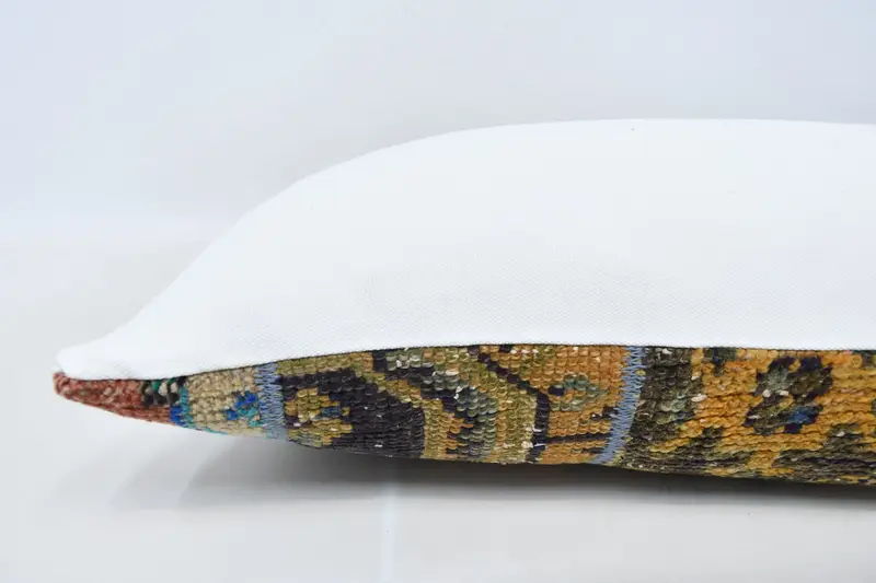 Garden Pillow, Antique Pillows, Vintage Kilim Throw Pillow, Ottoman Cushion Cover, 16x36 Orange Cushion, Pillow Case, Turkish Kilim Pillow - 6
