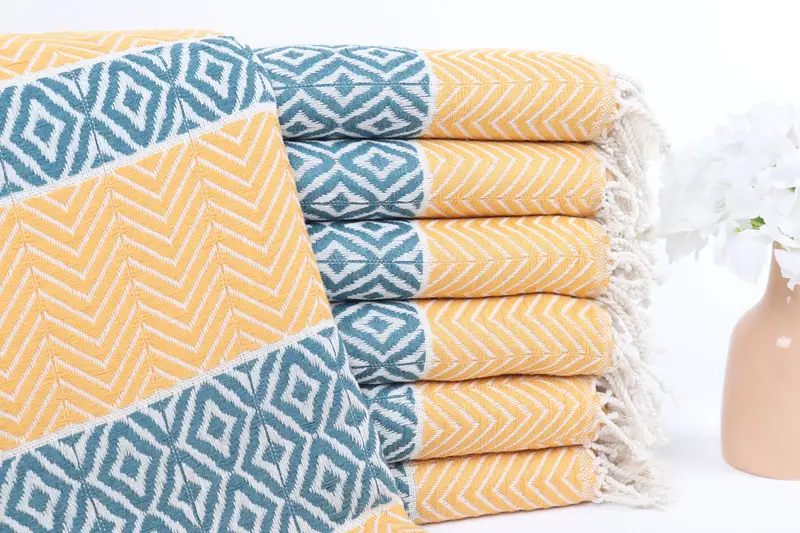 Maid Of Honor Gift, Thin towel, Bachelorette Party Favors, 70x40 Cotton Chevron Towel, Wedding Anniversary Gift, Personalized Wedding Gift - 1