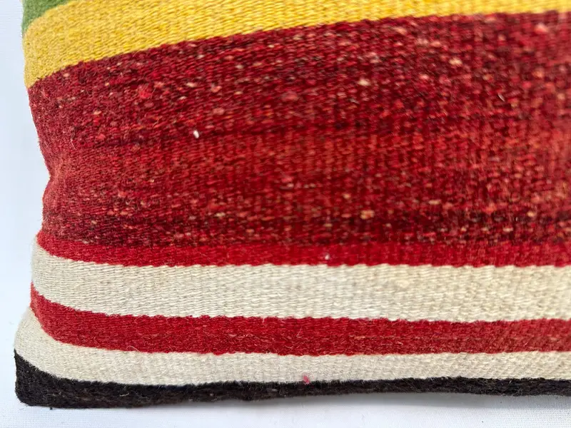 Boho Pillow, Bohemian Cushion Cushion, 12x20 Red Cushion Case, Vintage Kilim Throw Pillow, Antique Pillows, Pillow Sham - 2