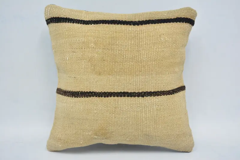 Pillow, 12x12 Beige Pillow Case, Chair Cushion Case, Vintage Kilim Throw Pillow, Pastel Cushion, Turkish Pillow, Kilim Pillow Cover - 1