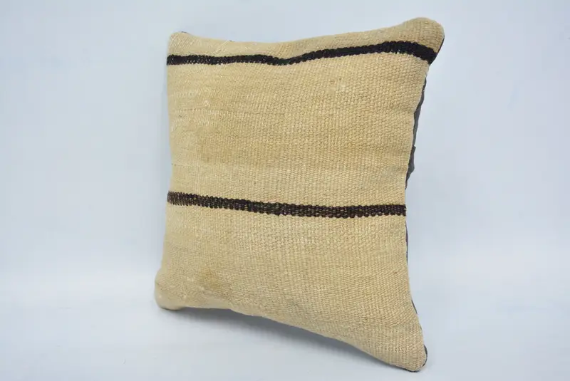 Pillow, 12x12 Beige Pillow Case, Chair Cushion Case, Vintage Kilim Throw Pillow, Pastel Cushion, Turkish Pillow, Kilim Pillow Cover - 4