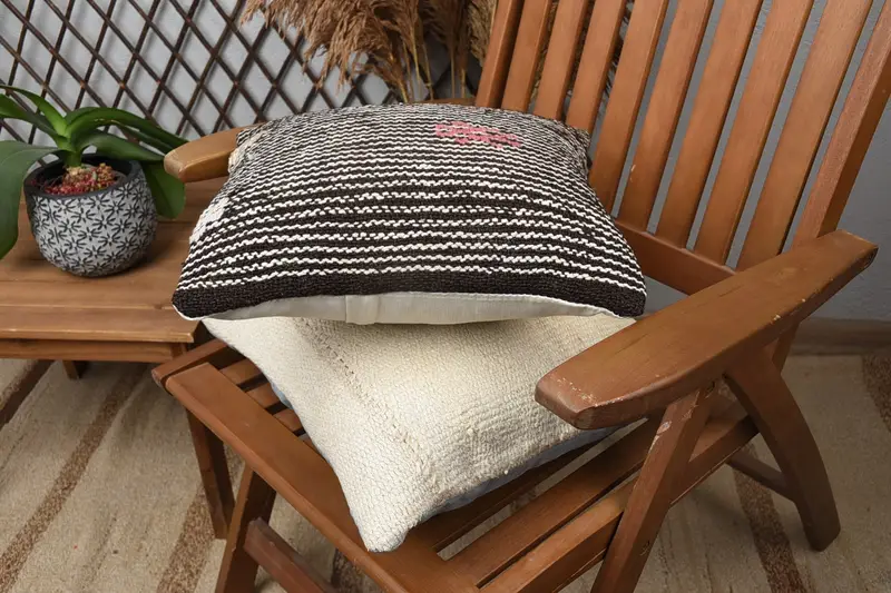 14x14 Black Cushion Case, Aesthetic Pillow, Pillow Cover, Boho Pillow Sham Cover, Pillow for Sofa, Interior Designer Pillow - 4