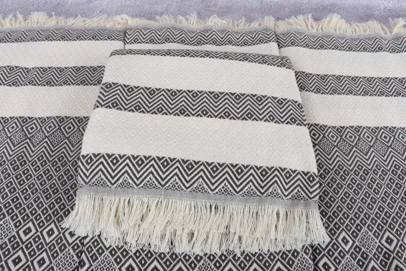 Handwoven Turkish Towel, 70x40 Cotton Diamond Towel, Home Decor Gifts, Embroidered Towel, Monogrammed Beach Towel, Valentines Day Gift For Him - 4