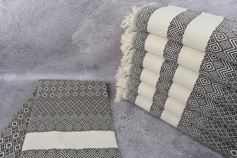 Handwoven Turkish Towel, 70x40 Cotton Diamond Towel, Home Decor Gifts, Embroidered Towel, Monogrammed Beach Towel, Valentines Day Gift For Him - 2