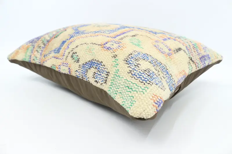 Vintage Cushion, Turkish Kilim Pillow, Handmade Kilim Cushion, Vintage Throw Pillow Cover, 16x24 Blue Pillow Cover, Cushion Case, Throw Kilim Pillow - 6