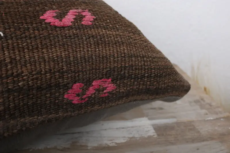 Pillow Cover, Throw Kilim Pillow, Home Decor Pillow, Decorative Bolster Cushion Cover, Kilim Pillow, 12x24 Brown Pillow Cover - 6