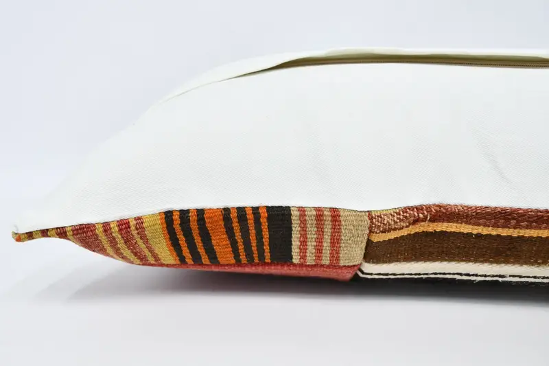 Kilim Cushion Sham, Ethnical Kilim Rug Pillow, Shabby Chic Cushion Case, 16x36 Red Cushion Case, Turkish Pillow, Art Deco Pillow Sham, Pillow - 6