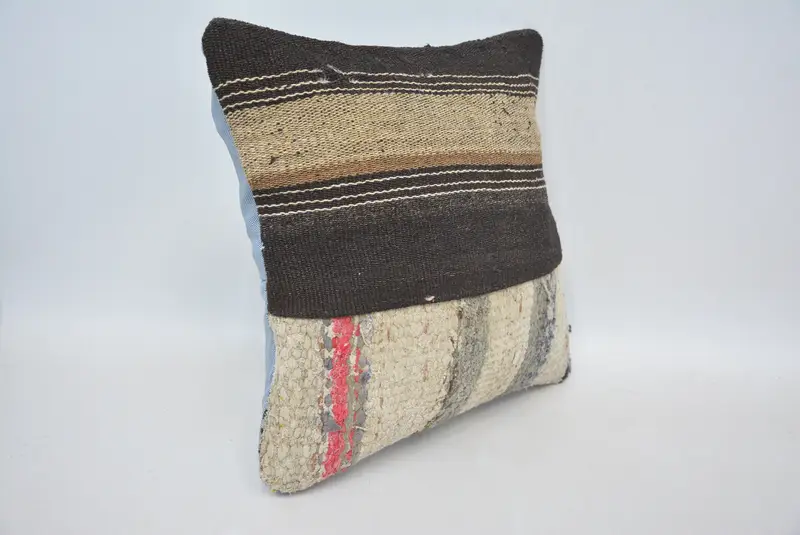 Interior Designer Pillow, Cushion, Aztec Pillow Case, Bench Pillow Cover, Vintage Pillow, 14x14 Beige Pillow Case, Pillow for Sofa - 3