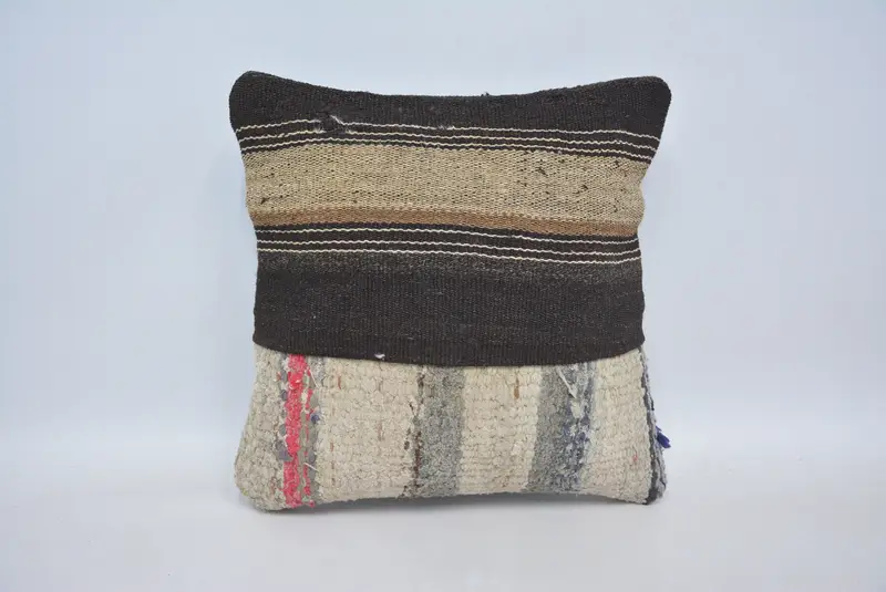 Interior Designer Pillow, Cushion, Aztec Pillow Case, Bench Pillow Cover, Vintage Pillow, 14x14 Beige Pillow Case, Pillow for Sofa - 1
