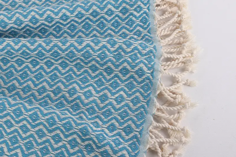 Handwoven Turkish Towel, Fouta towel, Soft and absorbent Turkish towel, Custom Towel, Monogram Beach Towel, Gift For Mom, 70x40 Cotton Diamond Towel - 8