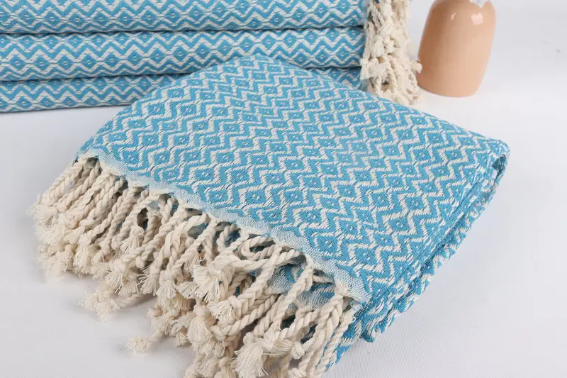 Handwoven Turkish Towel, Fouta towel, Soft and absorbent Turkish towel, Custom Towel, Monogram Beach Towel, Gift For Mom, 70x40 Cotton Diamond Towel - 5