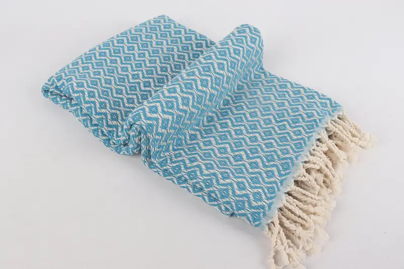 Handwoven Turkish Towel, Fouta towel, Soft and absorbent Turkish towel, Custom Towel, Monogram Beach Towel, Gift For Mom, 70x40 Cotton Diamond Towel - 6