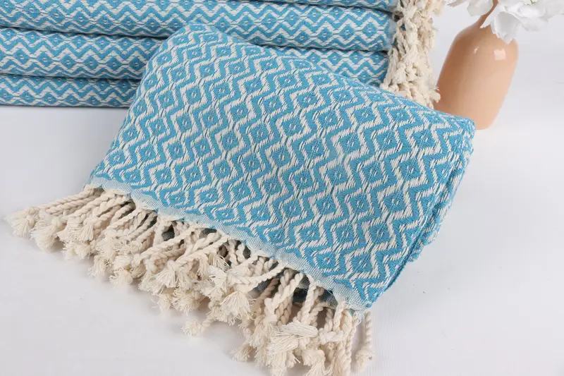 Handwoven Turkish Towel, Fouta towel, Soft and absorbent Turkish towel, Custom Towel, Monogram Beach Towel, Gift For Mom, 70x40 Cotton Diamond Towel - 4