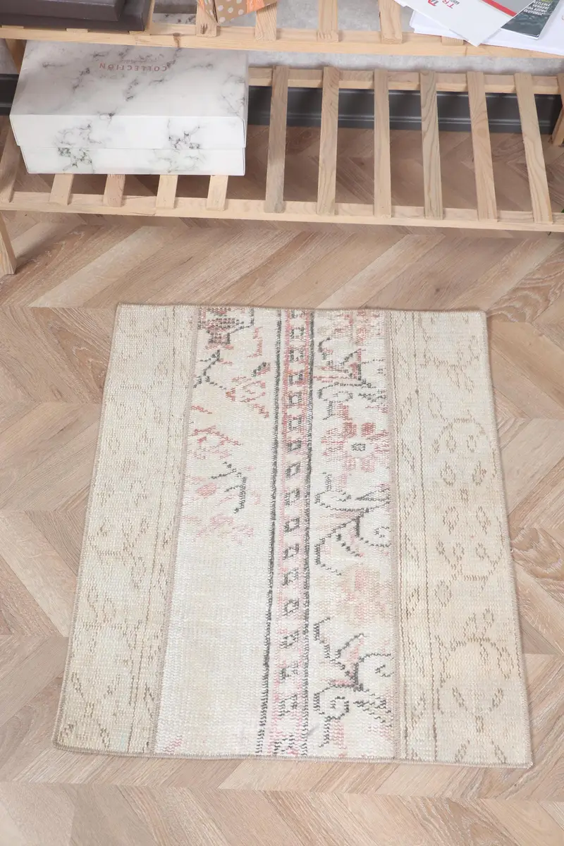 2 x 2 Fuß südwestlicher Beige-Teppich, braune Akzente