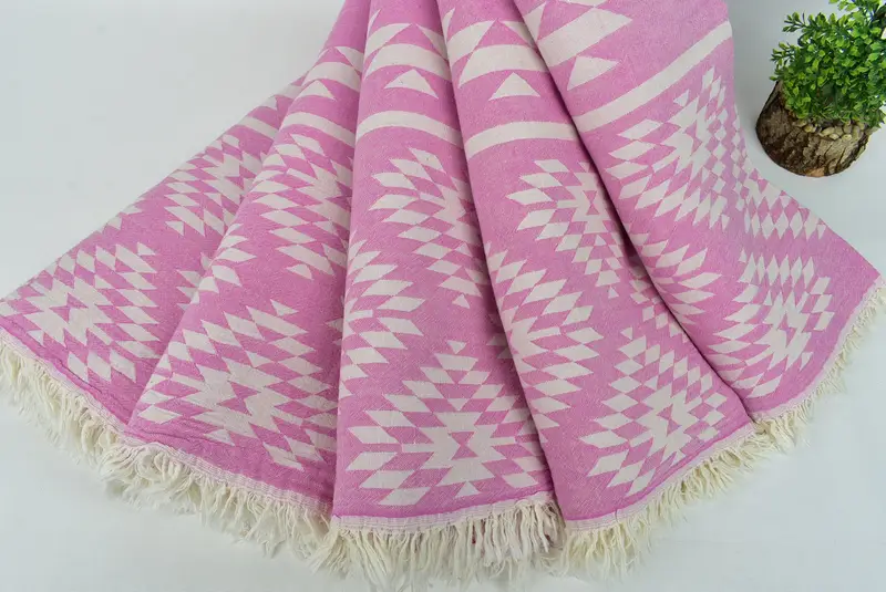 Wedding Hand Made Gift, Housewarming Gift, Custom Gift, Personalized Blanket, Bachelorette Gifts, 84x56 Cotton Kilim Towel, Turkish Towel Blanket - 5