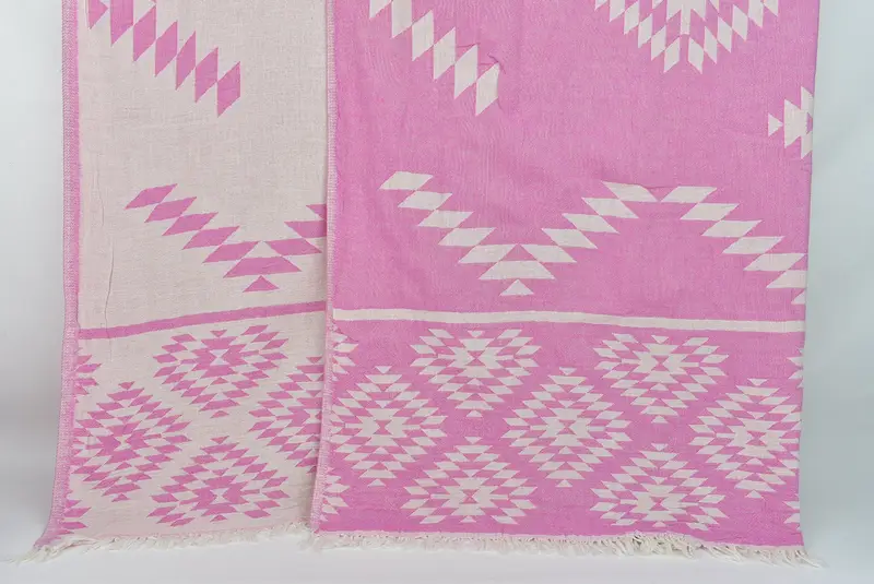 Wedding Hand Made Gift, Housewarming Gift, Custom Gift, Personalized Blanket, Bachelorette Gifts, 84x56 Cotton Kilim Towel, Turkish Towel Blanket - 1