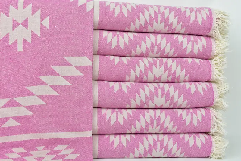 Wedding Hand Made Gift, Housewarming Gift, Custom Gift, Personalized Blanket, Bachelorette Gifts, 84x56 Cotton Kilim Towel, Turkish Towel Blanket - 2