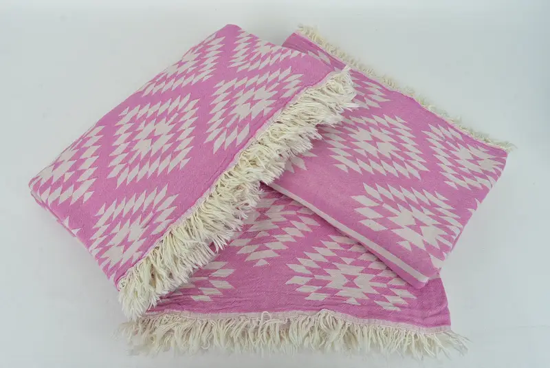 Wedding Hand Made Gift, Housewarming Gift, Custom Gift, Personalized Blanket, Bachelorette Gifts, 84x56 Cotton Kilim Towel, Turkish Towel Blanket - 7