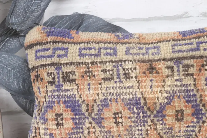 Cushion, Home Decor Pillow, Vintage Pillow, 8x16 Blue Cushion Cover, Sustainable Cushion Cover, Turkish Kilim Pillow, Muted Pillow - 2