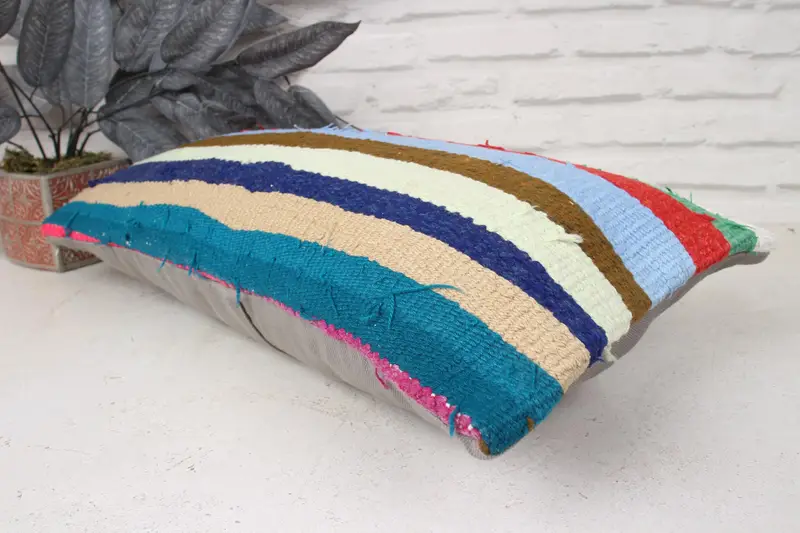Tapestry Pillow Cover, Gift Pillow, 12x24 Green Cushion Cover, Handmade Kilim Cushion, Antique Pillows, Pillow Case, Luxury Pillow Cover - 6