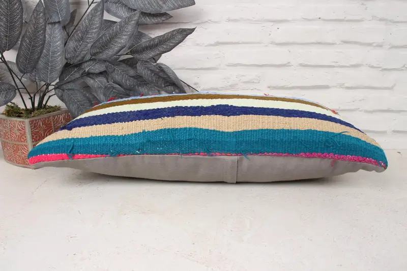 Tapestry Pillow Cover, Gift Pillow, 12x24 Green Cushion Cover, Handmade Kilim Cushion, Antique Pillows, Pillow Case, Luxury Pillow Cover - 5