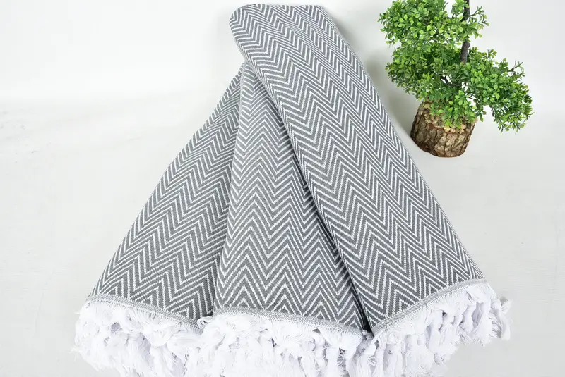 Bridal Shower Favors, Custom Blanket, Turkish Bedspread, Turkish Towel Blanket, 96x80 Cotton Chevron Towel, Woven Blanket, Boho Throw Blankets - 4