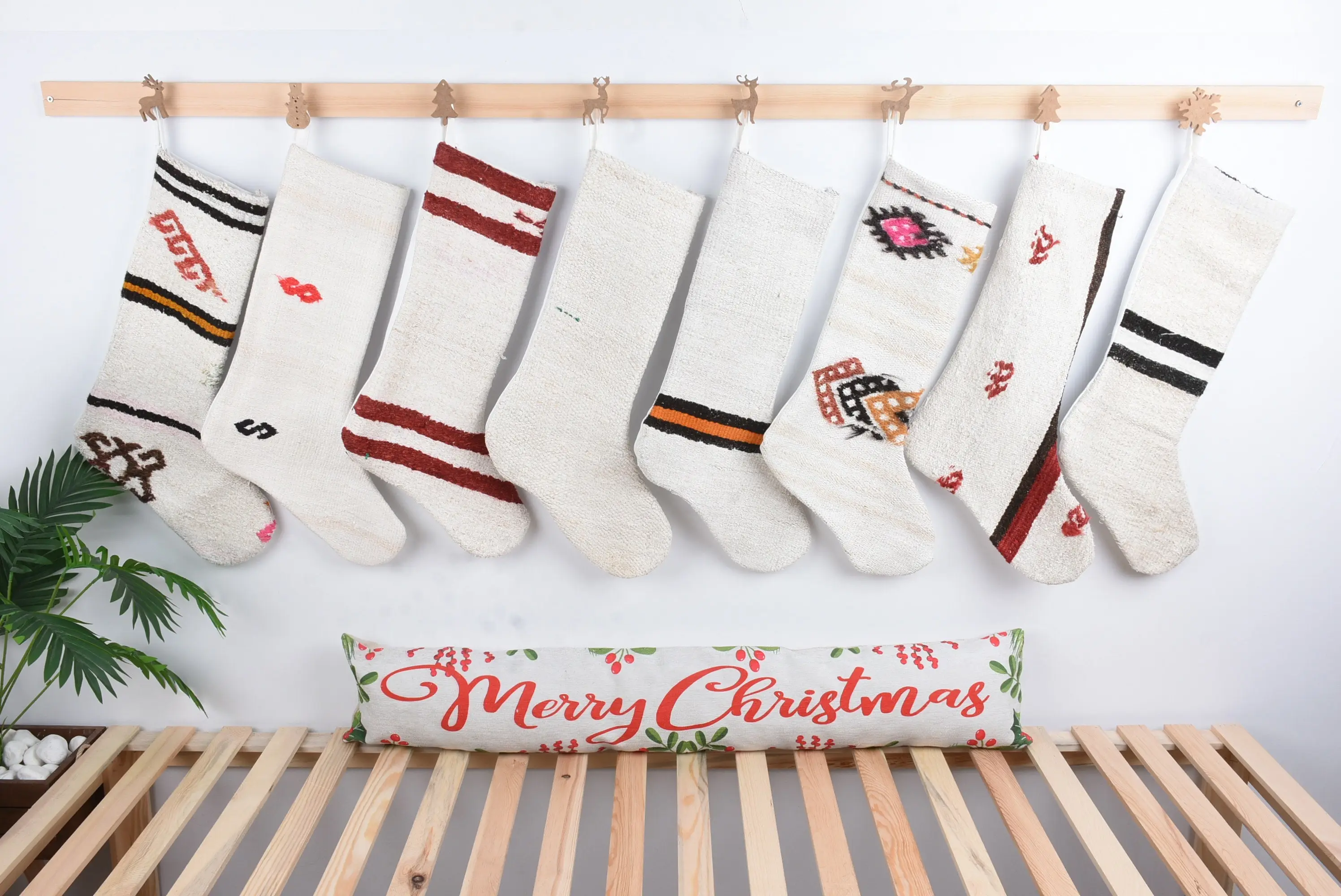 Festive Christmas Ornaments Pattern, 8-Inch Wide Christmas Stocking - 1
