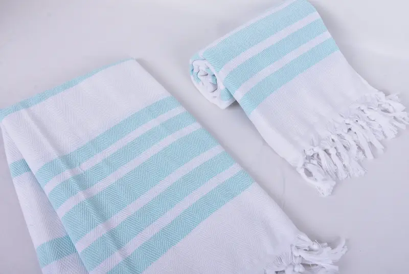 Peshtemal, Personalized Wedding Gift, 70x40 Cotton Herringbone Towel, Sand-resistant Turkish towel for the beach, Turkish towel, Peshtemal Towel - 7