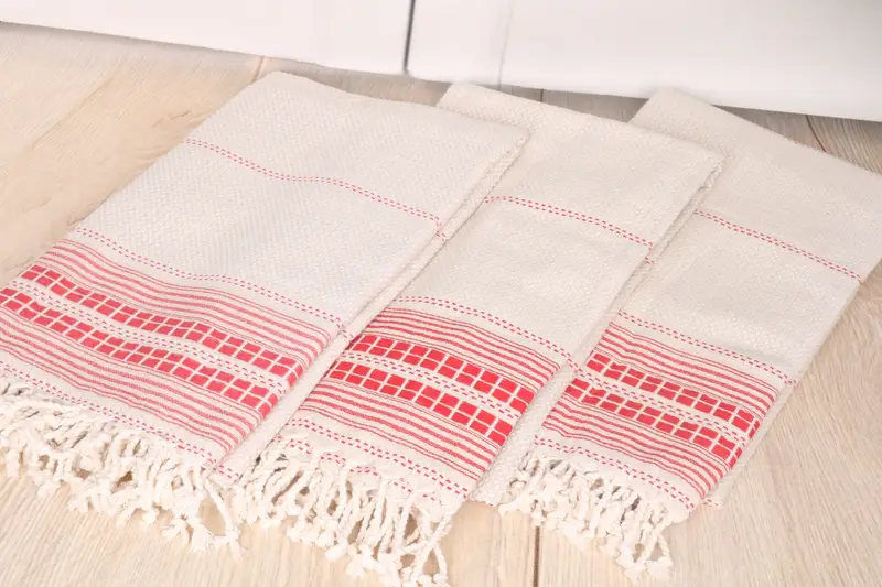 Valentines Day Gift For Him, Travel towel, Spa Towel, 68x40 Linen Striped Towel, Wedding Hand Made Gift, Lightweight towel, Bridal Shower Favors - 7
