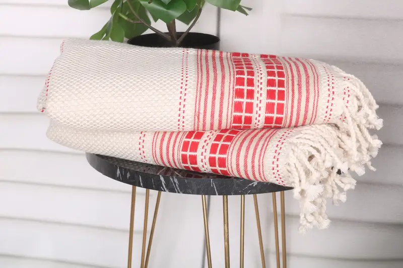 Valentines Day Gift For Him, Travel towel, Spa Towel, 68x40 Linen Striped Towel, Wedding Hand Made Gift, Lightweight towel, Bridal Shower Favors - 3