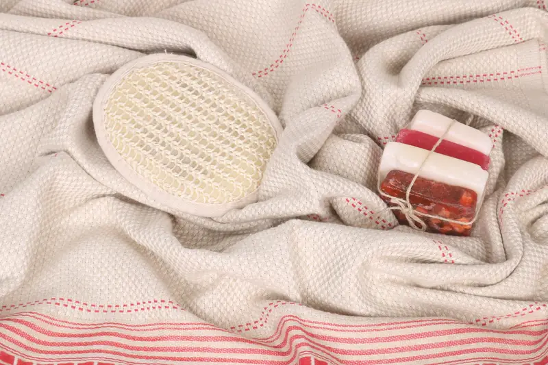 Valentines Day Gift For Him, Travel towel, Spa Towel, 68x40 Linen Striped Towel, Wedding Hand Made Gift, Lightweight towel, Bridal Shower Favors - 6