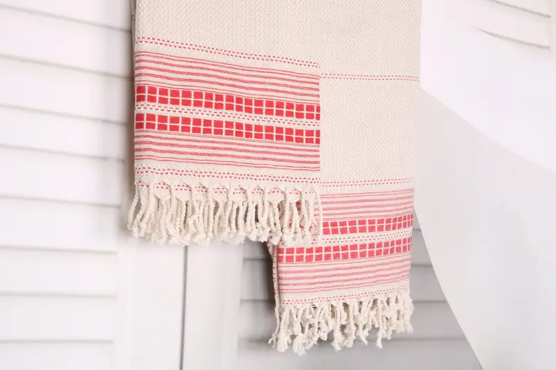 Valentines Day Gift For Him, Travel towel, Spa Towel, 68x40 Linen Striped Towel, Wedding Hand Made Gift, Lightweight towel, Bridal Shower Favors - 8