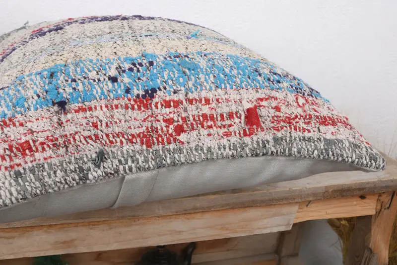 Ikat Pillow Cover, Boho Pillow Sham Cover, 16x16 Blue Cushion Case, Colorful Pillow, Kilim Pillow, Kilim Cushion Sham, Cushion Cover - 6