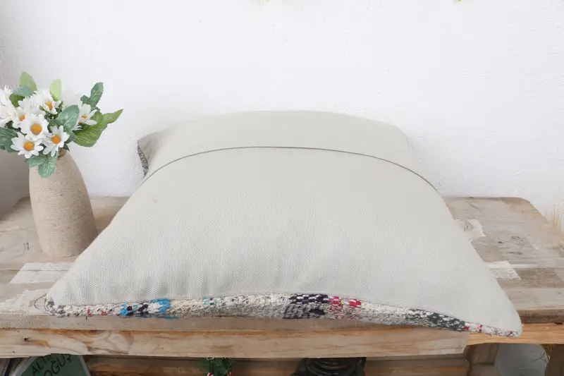 Ikat Pillow Cover, Boho Pillow Sham Cover, 16x16 Blue Cushion Case, Colorful Pillow, Kilim Pillow, Kilim Cushion Sham, Cushion Cover - 7