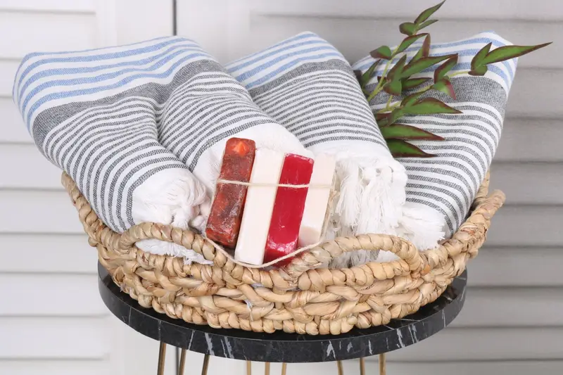Wedding Favors, Custom Wedding Gifts, Custom Name Towel, 68x40 Cotton Striped Terry Towel, Monogram Turkish Towel, Peshtemal, Bridemaids Beach Towel - 5