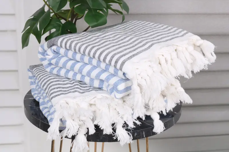 Wedding Favors, Custom Wedding Gifts, Custom Name Towel, 68x40 Cotton Striped Terry Towel, Monogram Turkish Towel, Peshtemal, Bridemaids Beach Towel - 3