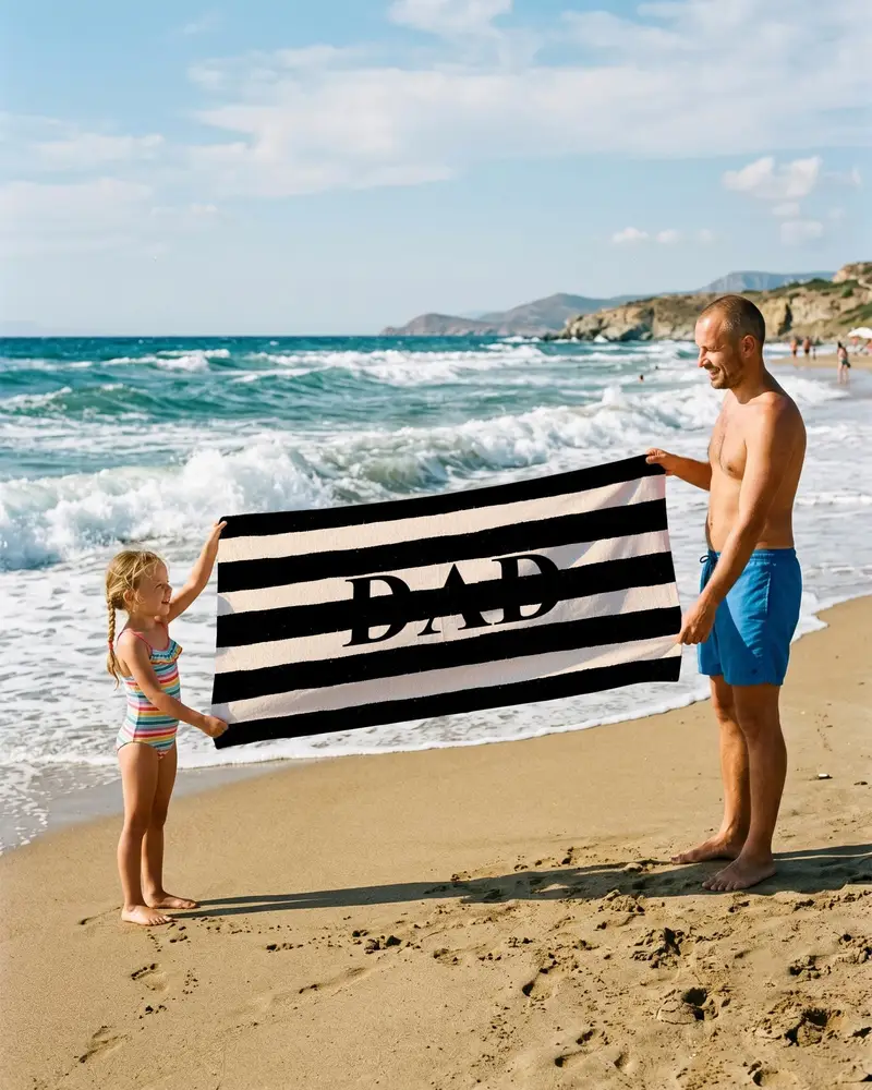 Modern Black Beach Towel - Perfect for Summer - 1