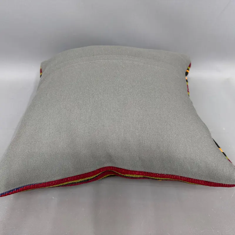 Ethnical Kilim Rug Pillow, 18x18 Orange Pillow Cover, Cushion Case, Pillow for Couch, Shabby Chic Pillow, Home Decor Pillow - 7