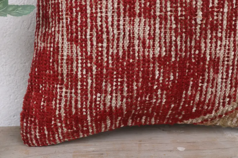 Hippie Throw Pillow, Retro Pillow, Kilim Cushion Sham, Pillow, 12x12 Red Pillow, Rustic Pillow Sham, Pillow for Couch, Ethnical Kilim Rug Pillow - 3