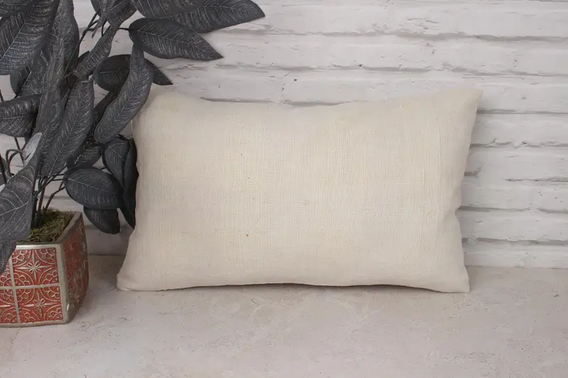 Decorative Pillow Case, 12x20 White Pillow Cover, Pillow Cover, Boho Pillow Sham Cover, Vintage Kilim Throw Pillow, Home Decor Pillow - 1