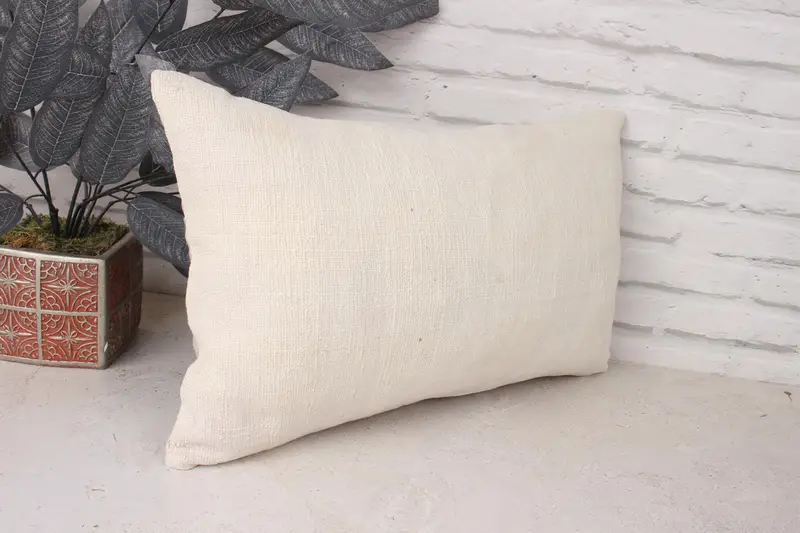 Decorative Pillow Case, 12x20 White Pillow Cover, Pillow Cover, Boho Pillow Sham Cover, Vintage Kilim Throw Pillow, Home Decor Pillow - 3