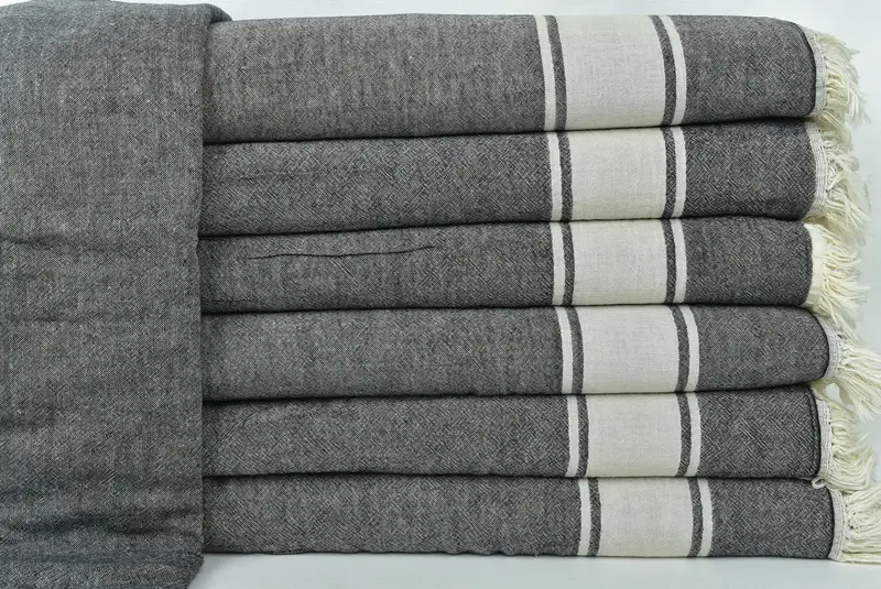 Valentine Day Gift For Her, Bridesmaid Gifts, Anniversary Gift For Her, Woven Throw Blanket, Throw Blanket Couch, 70x60 Cotton Striped Towel - 1